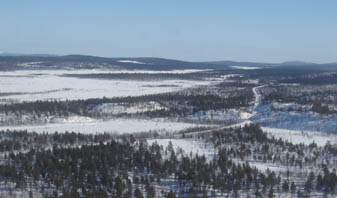 The landscape in the north of Sweden